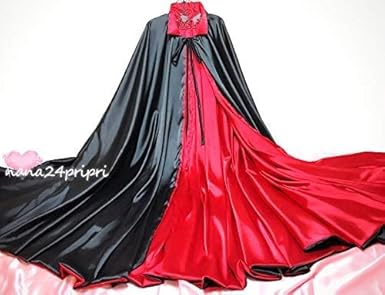 Red ピンタック付きフルサークルロングマント be116c0_4.jpg